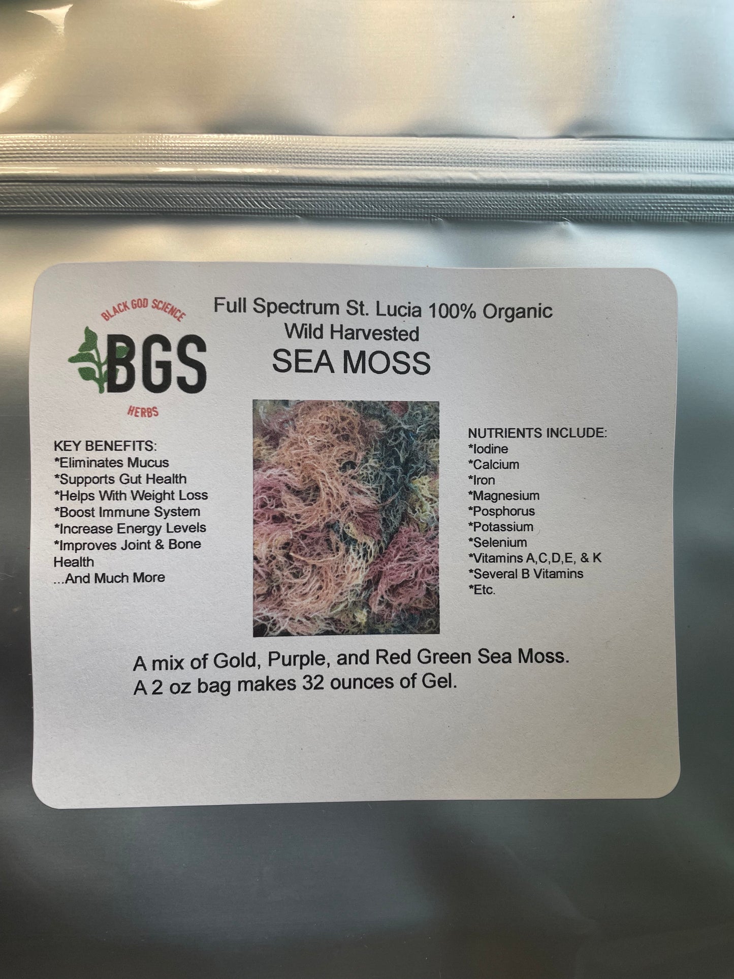 FULL SPECTRUM ST. LUCIA 100% ORGANIC WILD HARVESTED SEA MOSS